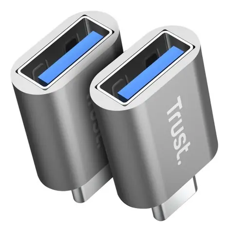 Trust Calyx 26221 strieborná / Adaptér / USB-C na USB-A / 10 Gb/s / 18W nabíjanie