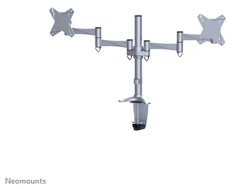 Neomounts FPMA-D1330DSILVER strieborná / Stolový držiak monitora / pre 2 monitory / 10-27" / nosnosť 9 kg
