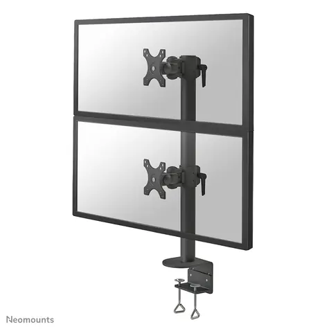 Neomounts FPMA-D960DVBLACKPLUS čierna / Stolný držiak pre 2 monitory / 17-49" / nosnosť 15 kg / VESA 100x100