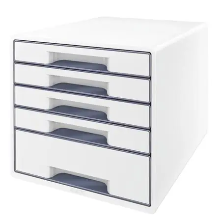 Leitz Wow Cube biela / Zásuvkový box / 5 zásuviek / Plast