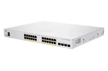 Cisco CBS250-24P- 4X REFRESH / Switch / 24x GbE RJ-45 / 4X SFP+ / PoE+ 195W / fanless