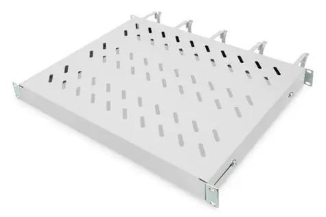 Digitus 19" sivá / Pevná polica do racku / 1U / nosnosť 120 kg / 481×352×44 mm