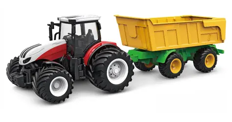 AMEWI RC traktor s prívesom biela / RTR / Mierka 1:24 / 2,4 GHz / Li- ION akumulátor