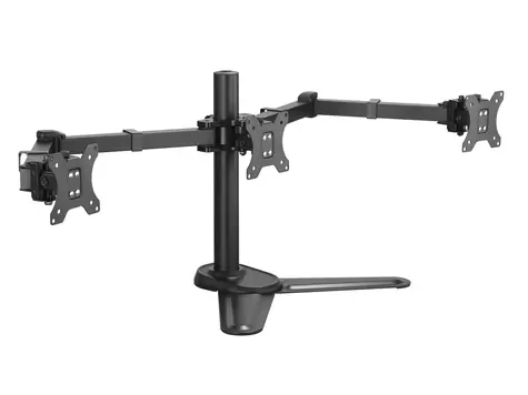 Equip stolný stojan pre 3 monitory čierna / Stolný stojan / 17-27" / nosnosť 21 kg / VESA 75-100 / 360°