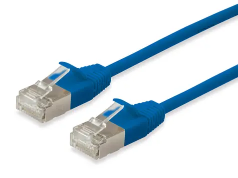 Equip SlimFlex modrý / Patch kábel / Cat6a / F/FTP / 1 m / LSZH / PoE+