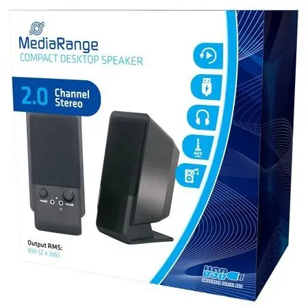 MediaRange MROS352 čierna / Reproduktory 2.0 / 6W / USB / 3,5mm