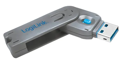 LogiLink AU0044 modrá / Blokovač USB portov / 1x zámok + kľúč / USB Typ-A
