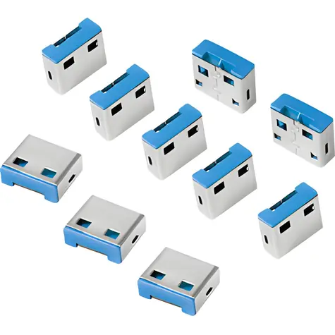 LogiLink AU0046 modrá / Blokovač USB portov / 10x zámok / USB Typ-A
