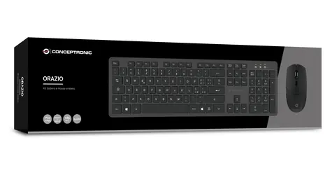 Conceptronic Bezdrôtová klávesnica a myš IT čierna / Sada klávesnice a myši / 2,4 GHz / 105 kláves / 1600 DPI