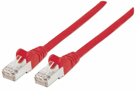Intellinet Cat6A červená (740630) / Patch kábel / S/FTP / LSZH / RJ-45 / 0,5 m