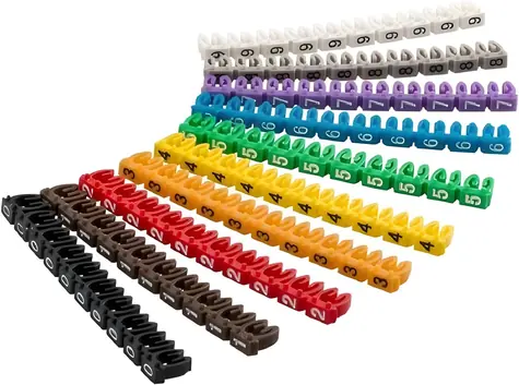 Goobay označovacie klipy na kábel / Klipy na káble / priemer 2,5-4 mm / čísla / 10x10 ks