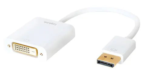LogiLink CV0058B biela / Redukcia DisplayPort - DVI / 1920 x 1080 px / 0,15 m