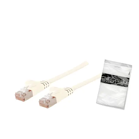 Shiverpeaks patch kábel Cat7 plochý uhlový / Patch kábel / U/FTP / 600 MHz / pozlátené RJ-45 / biela / 7,5 m