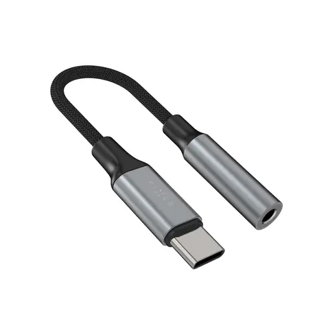 FIXED Link Space Gray / Redukcia / USB-C na 3,5 mm jack / hliníkové telo / DAC