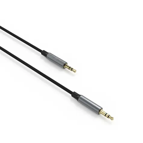 FIXED Link Space Gray / Audio kábel / 3,5 mm jack - 3,5 mm jack / opletený / 1,5 m