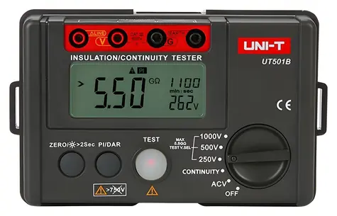 UNI-T UT501B / Merač izolačného odporu / 250/500/1000 V / do 5 G? / funkcie PI a DAR