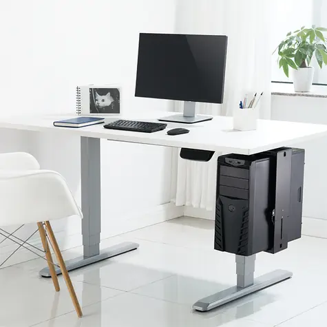 LogiLink Držiak PC pod stôl čierny / Držiak PC / otočný / rýchloupinák / do 10 kg