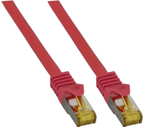 EFB Cat6a červená / Patch kábel / S/FTP / Cat7 Rohkábel / 0,25 m / RJ-45 / LSZH