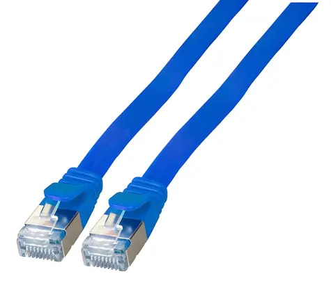 EFB RJ45 plochý patch kábel Cat6a modrá / Patch kábel / U/FTP / 5 m / 10Gbit/s