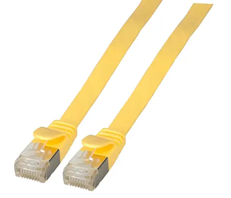 EFB Patch kábel plochý Cat6A U/FTP žltá / Patch kábel / 1,5 m / RJ-45 / PVC