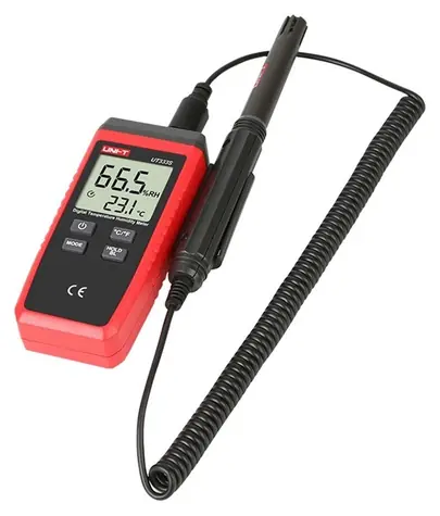 UNI-T UT333S / Teplomer a vlhkomer / oddelený snímač na kábli / -10 až 60 °C / 0-100 % RV