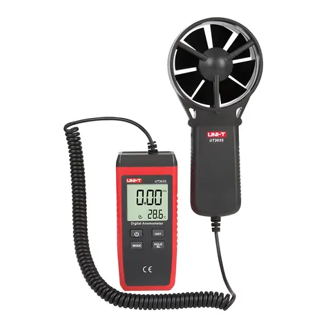 UNI-T UT363S / Anemometer / rýchlosť vetra 0,4-30 m/s / teplota -10 až 50 °C / MAX/MIN/ AVG
