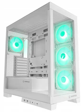 Rampage Hydra V2 biela / Skriňa / Akvárium design / 4X ARGB ventilátor