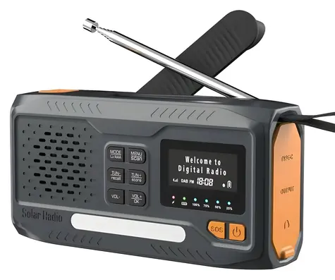 Extralink BT-4000 / Núdzové rádio / FM/DAB / Bluetooth 5.0 / Powerbanka 4500 mAh / Solárny panel / Dynamo kľučka