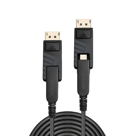 Lindy Fibre Optic Hybrid Mini DisplayPort 1.4 čierna / DisplayPort kábel / 100 m / 8K 60Hz / 32,4 Gbit / s