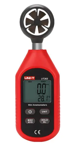 UNI-T UT363 / Anemometer / rýchlosť vetra 0-30 m/s / teplota -10 až 50 °C / MAX/ AVG