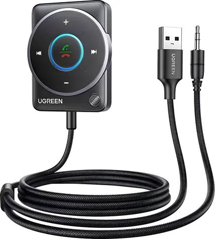 Ugreen CM723 čierna / Bluetooth audio adaptér / USB / Jack 3.5mm / mikrofón