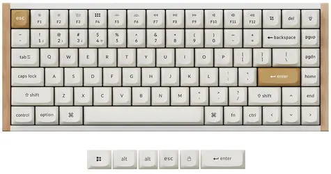 Keychron K2H Double-Rail Magnetic Nebula biela / Herná bezdrôtová klávesnica / Hall Effect / BT / USB