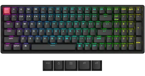 Keychron K4 V3 (Super Red) čierna / Klávesnica / Mechanická / Super Red switch / Bezdrôtová