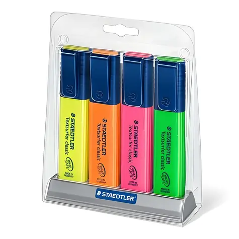 Staedtler Textsurfer Classic Butler / Zvýrazňovač / sada 4 ks / mix farieb / hrot 1-5 mm / plniteľný
