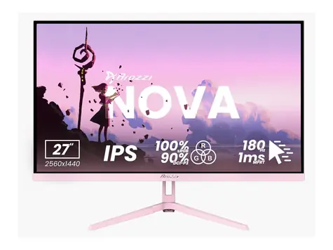 27" Arozzi Nova 27T2K180 ružová / Monitor / IPS / QHD 2560x1440 / 180Hz / 1ms / 2x HDMI + 2x DP