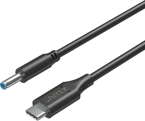 Unitek C14117BK-1.8M / Napájací kábel / USB-C - DC 4,5 mm / 65 W / 1,8 m