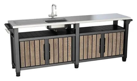 Keter Grilovací stolík UNITY Chef 415 l ashwood / Grilovací stolík / Objem 415 l