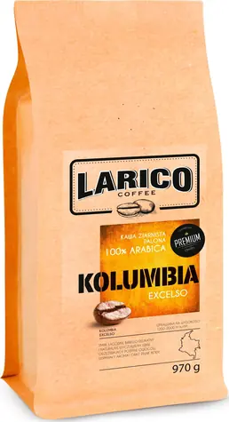 LARICO Zrnková káva Kolumbia Excelso 970 g / Zrnková káva / Kolumbia Excelso