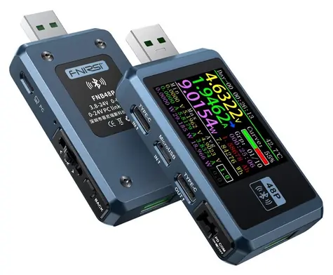 FNIRSI FNB48P BT / USB tester nabíjania / Bluetooth / USB-C, USB-A, microUSB / QC, PD, AFC / do 6,5 A