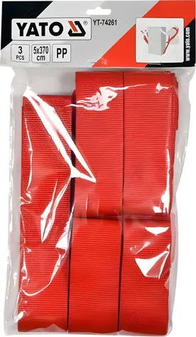 YATO Pásy na sťahovanie nábytku 5 x 370 cm / Pásy na sťahovanie / Polypropylén / 50 mm / 3,7 m / 3 ks