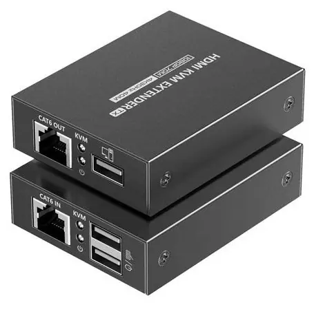 PremiumCord HDMI KVM extender / Extender / 4K 30 Hz do 40 m / Full HD do 70 m / USB / Cat5e-6-7