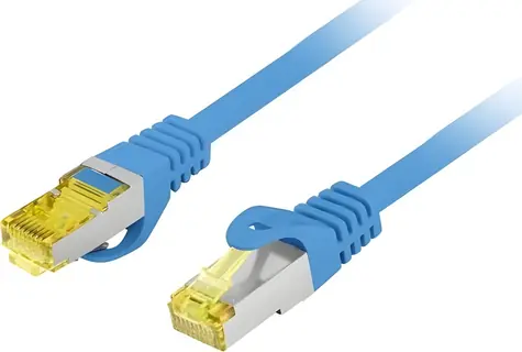 Lanberg CAT6A S/FTP 1m modrá / Patch kábel / LSZH / CU / Fluke Passed