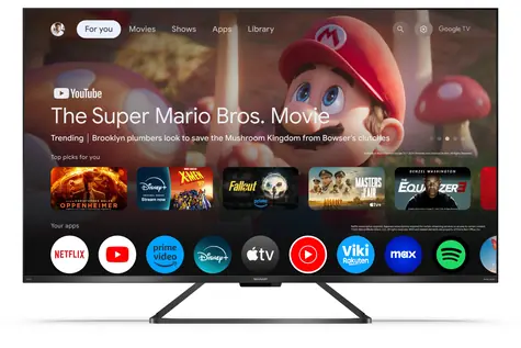 55" Sharp 55GR8265E čierna / Televízia / QLED / 4K UHD / 144Hz / Google TV / Dolby Atmos