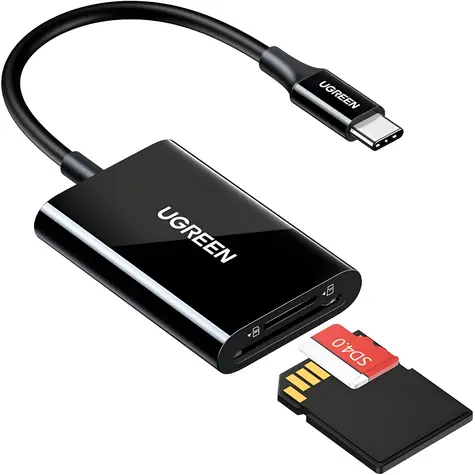 Ugreen CM265 Čítačka pamäťových kariet čierna / USB-C / 2v1