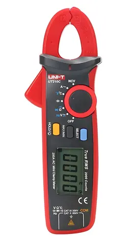 UNI-T UT210C / Mini kliešťový merač / AC 200A / AC / DC 600V / odpor, kapacita, teplota