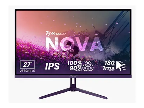 27" Arozzi Nova 27T2K180 fialová / Monitor / IPS / QHD 2560x1440 / 180Hz / 1ms / 2x HDMI + 2x DP