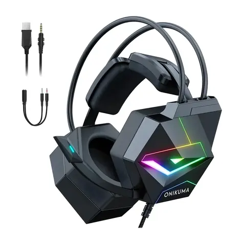ONIKUMA X20 čierna / Herné slúchadlá / USB / jack 3.5 mm / RGB / mikrofón
