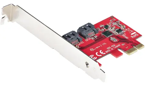 StarTech PCIe SATA III radič 2- Port červený / Radič / 2x SATA III / ASMedia ASM1161