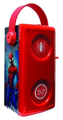 LEXIBOOK Bluetooth reproduktor Spiderman s mikrofónom / Svetelné efekty / 3,5 mm jack / NiMH batéria 1200 mAh
