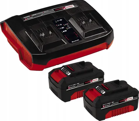 Einhell PXC Twincharger Kit 4512112 / Sada nabíjačka + akumulátory / 18V / 2x 4.0 Ah / Li- ION